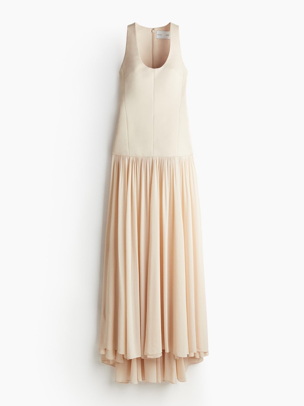 H&M Cream Sleeveless Maxi Dress with Pleated Skirt